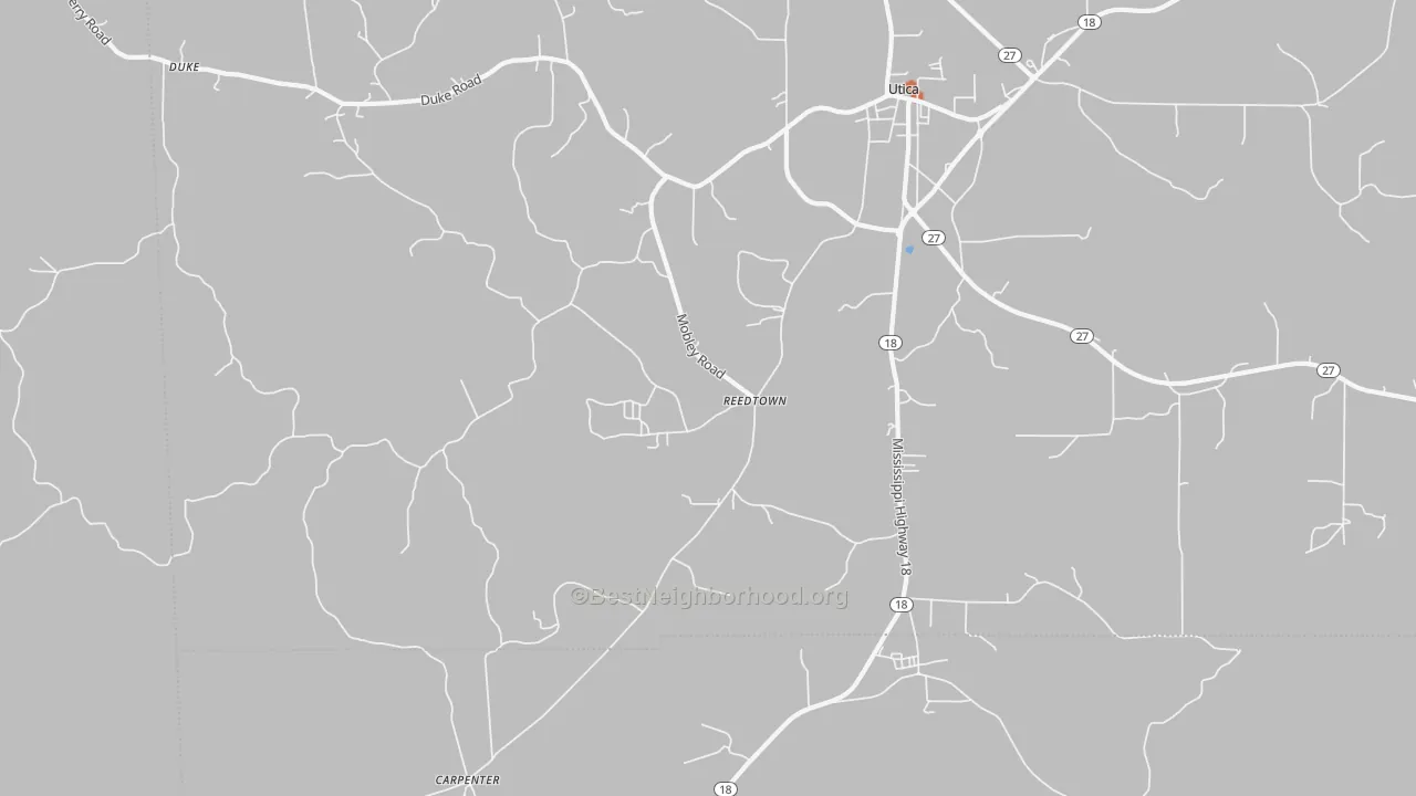 Bike Grade map of Reedtown, MS