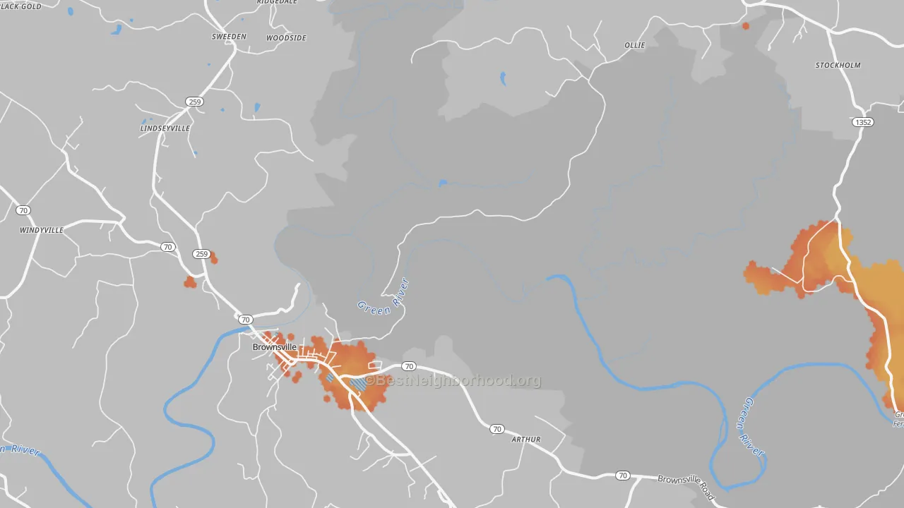 Bike Grade map of Reedyville, KY