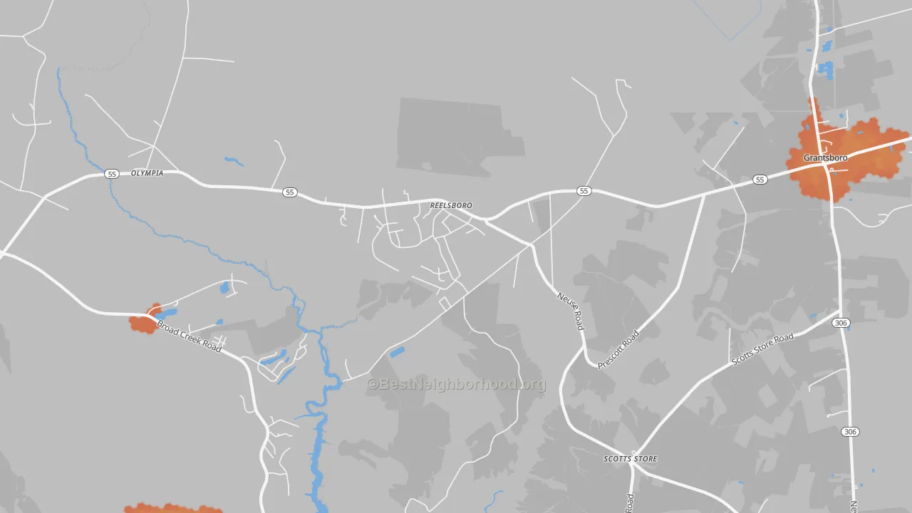 Bike Grade map of Reelsboro, NC