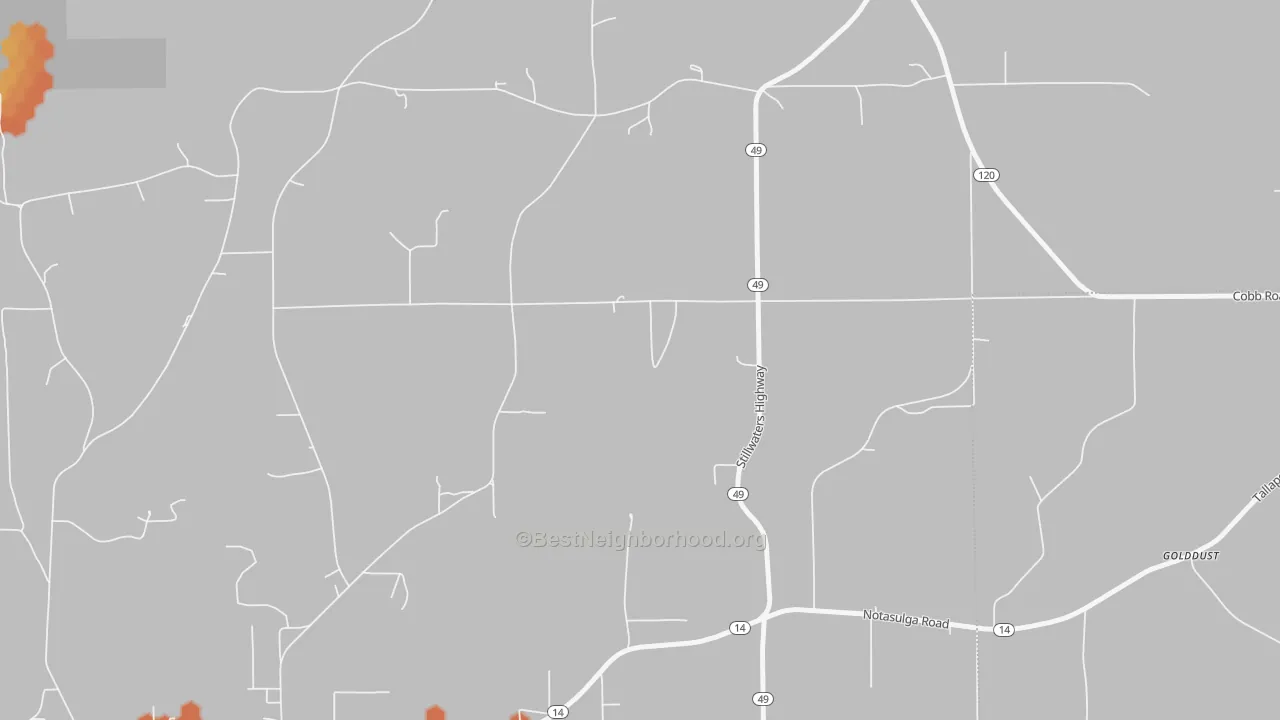 Bike Grade map of Reeltown, AL