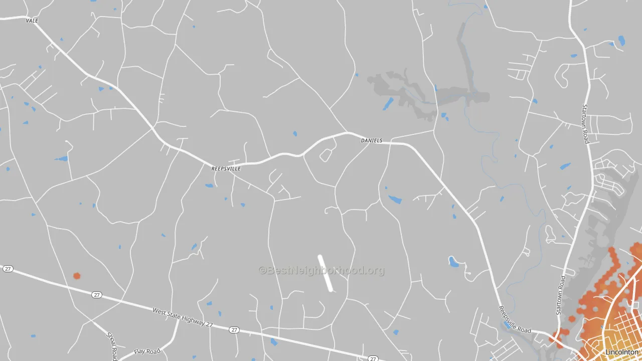 Bike Grade map of Reepsville, NC