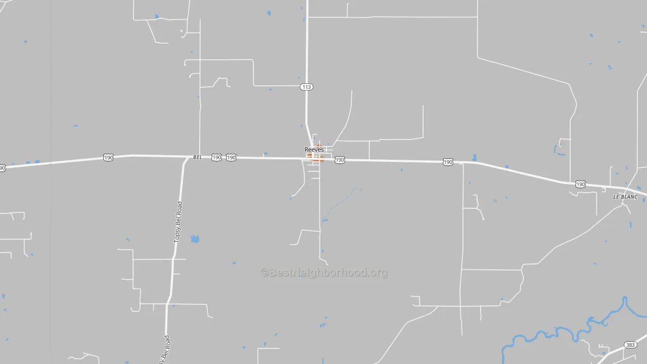 Bike Grade map of Reeves, LA