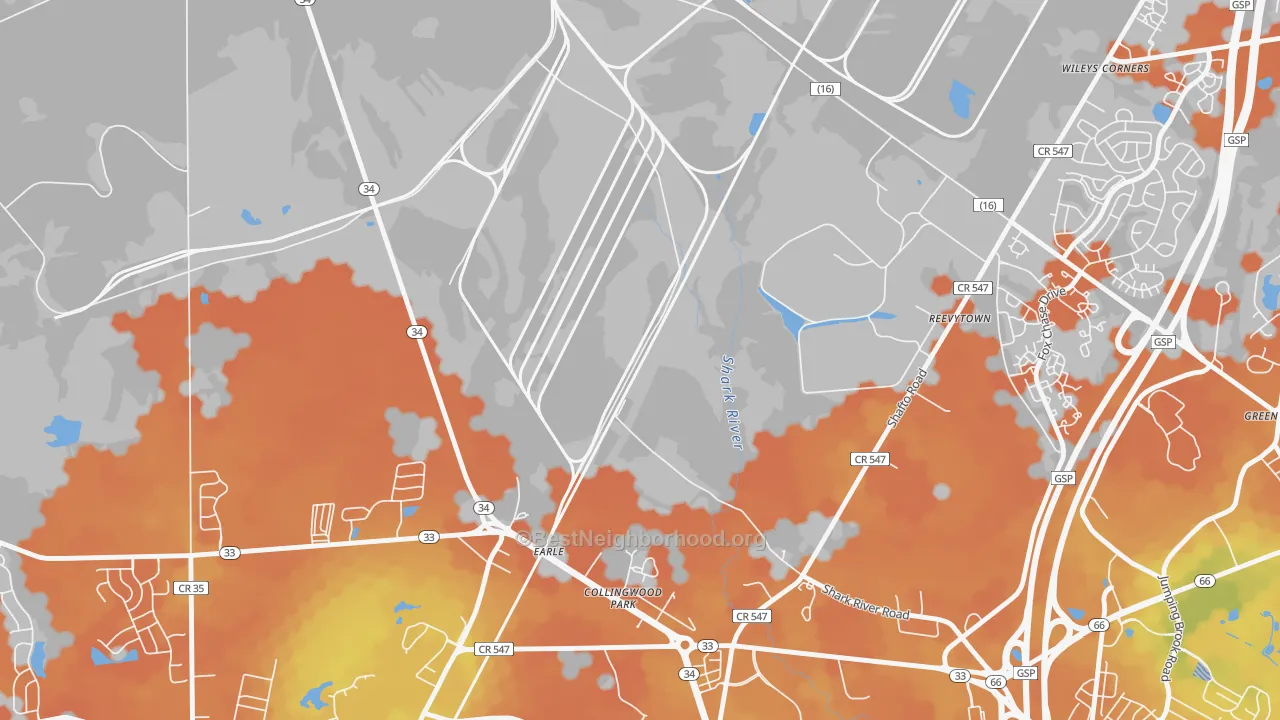 Bike Grade map of Reevytown, NJ