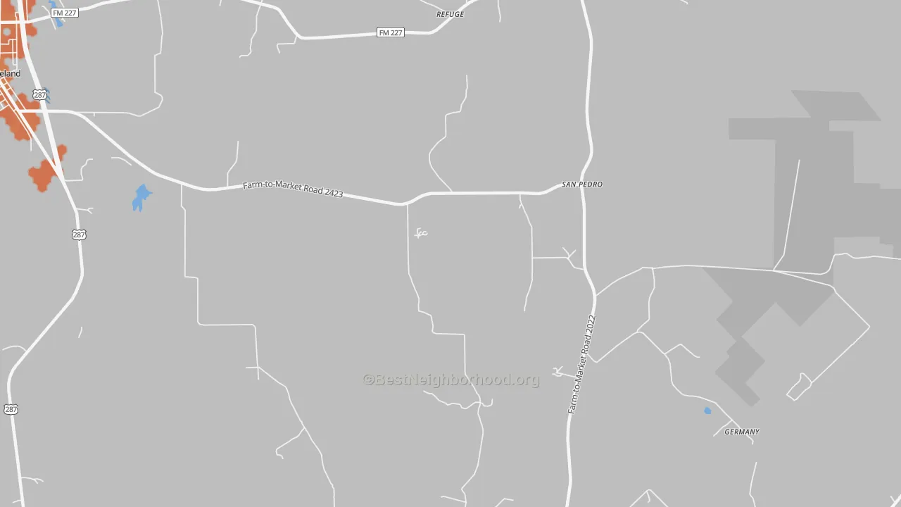 Bike Grade map of Refuge, TX