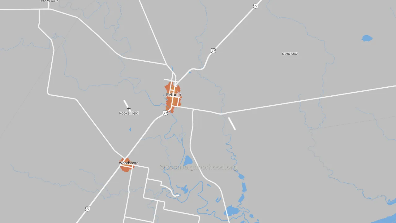 Bike Grade map of Refugio County, TX