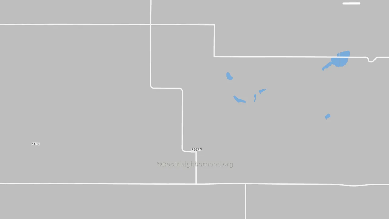 Bike Grade map of Regan, ND