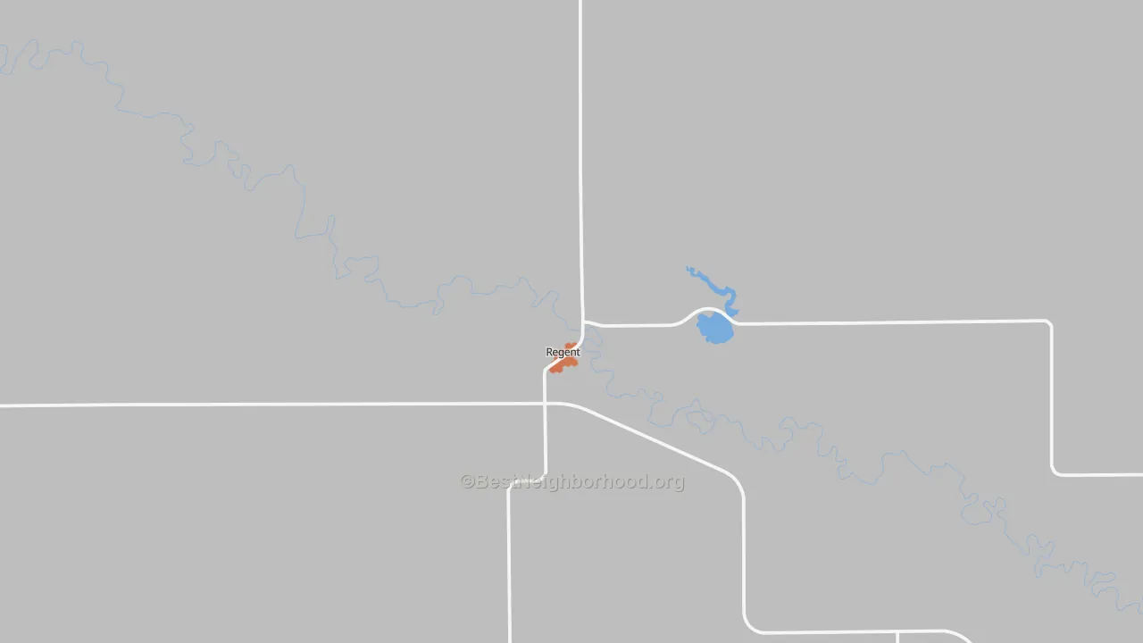 Bike Grade map of Regent, ND