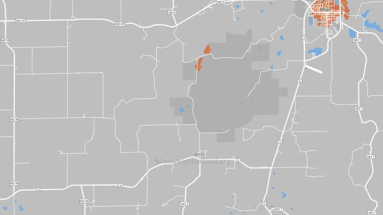 Bike Grade map of Reger, MO