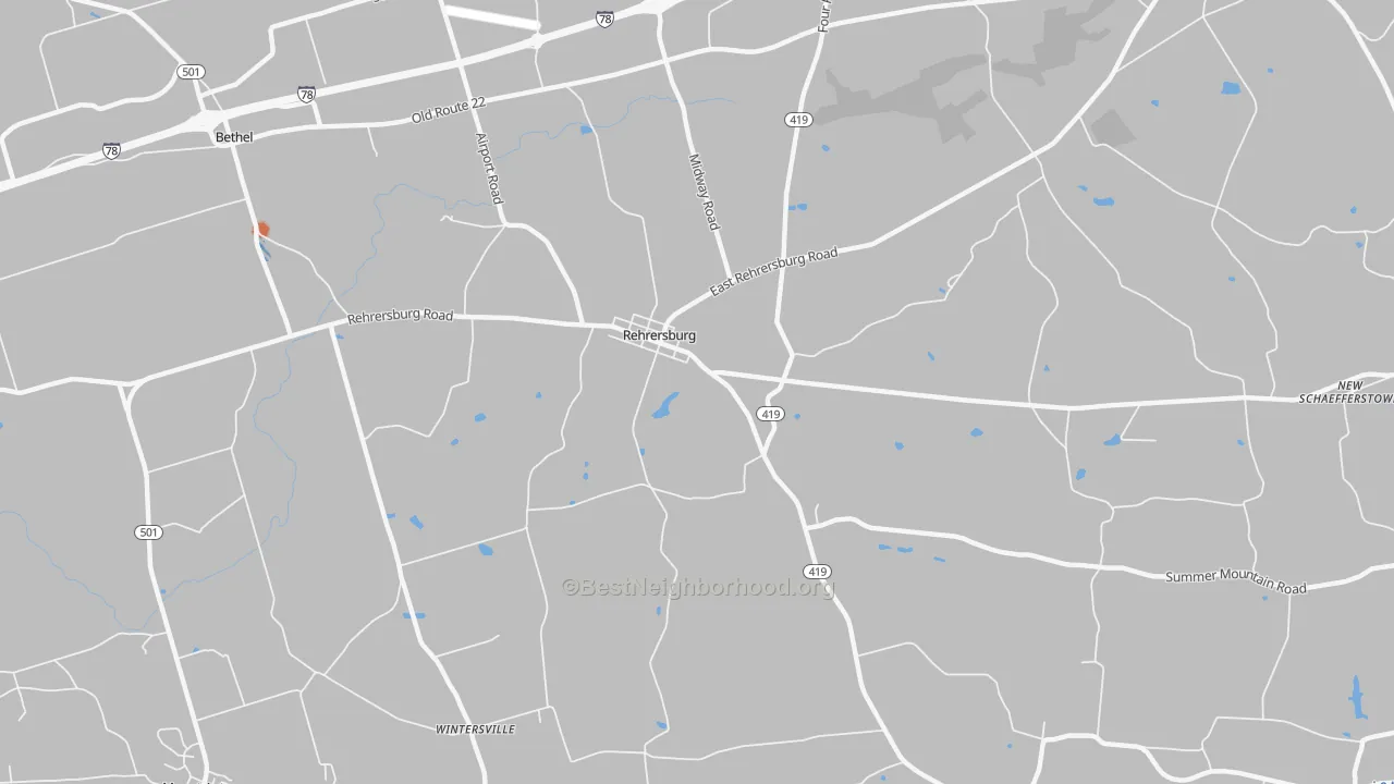 Bike Grade map of Rehrersburg, PA