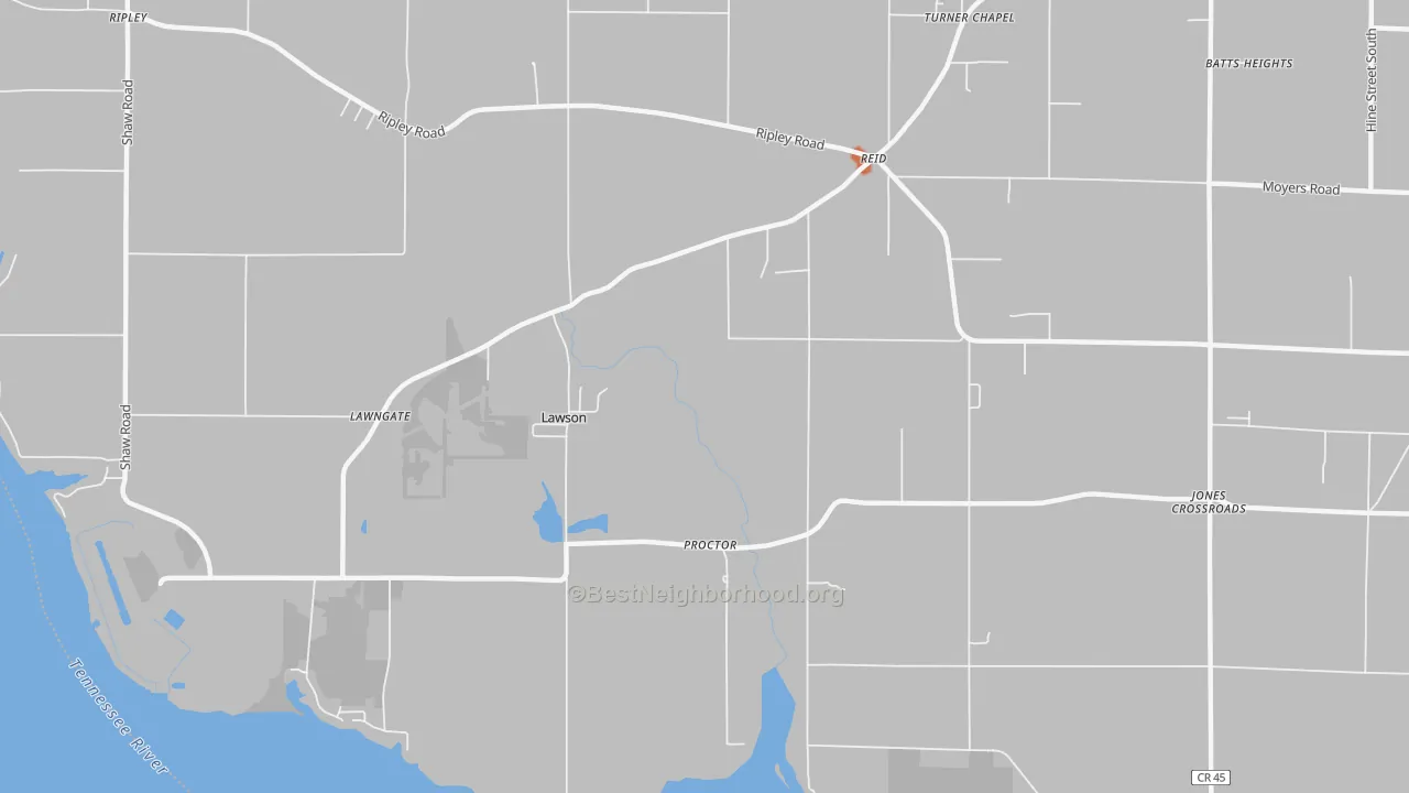 Bike Grade map of Reid, AL