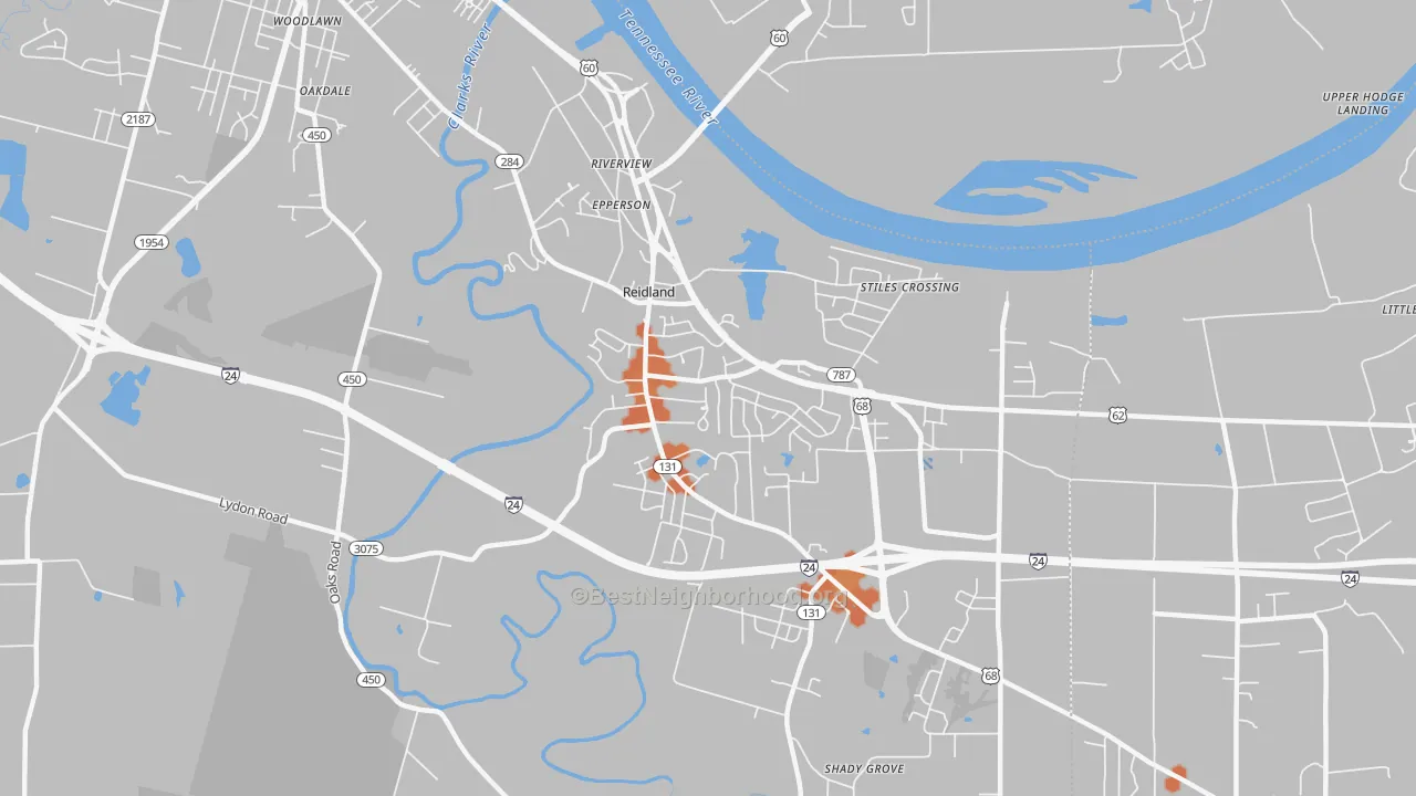 Bike Grade map of Reidland, KY
