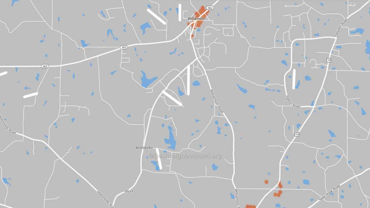 Bike Grade map of Reidsboro, GA