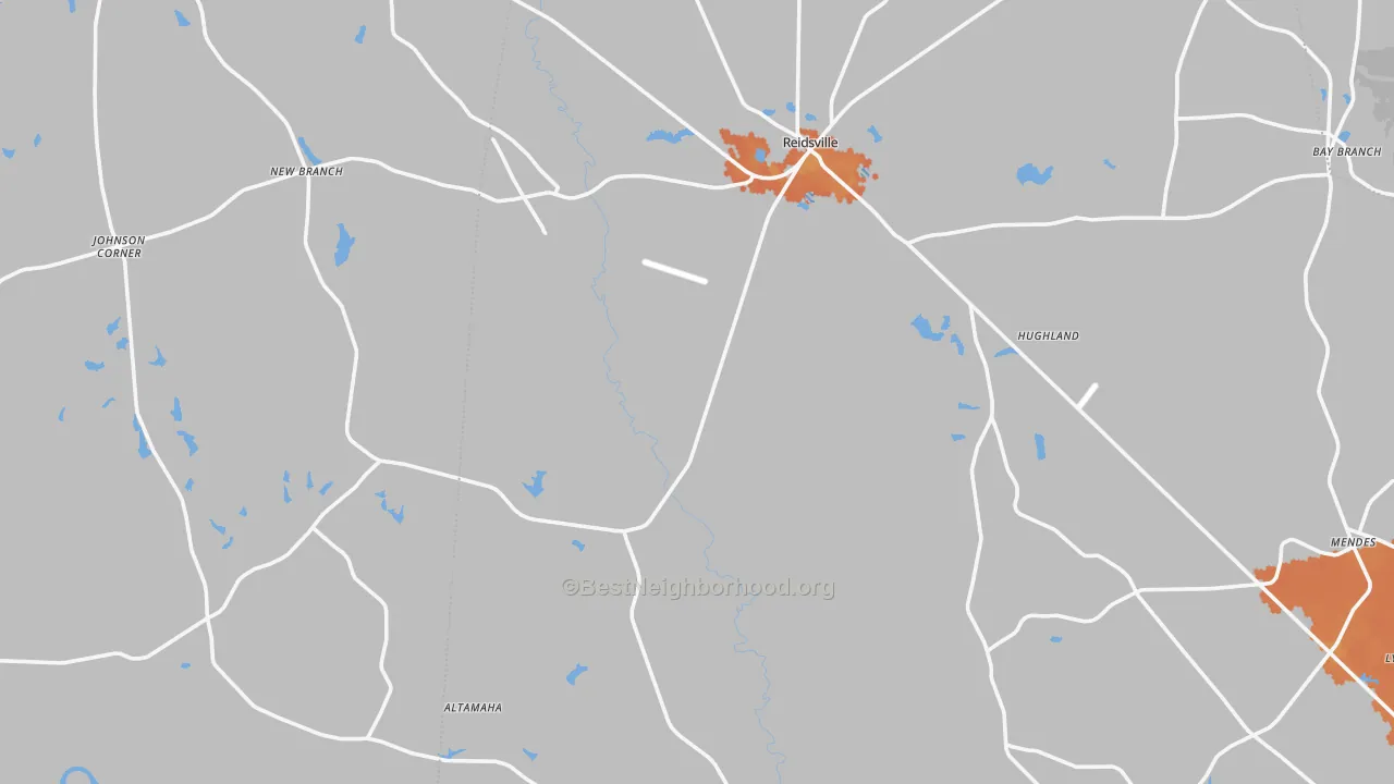 Bike Grade map of Reidsville, GA