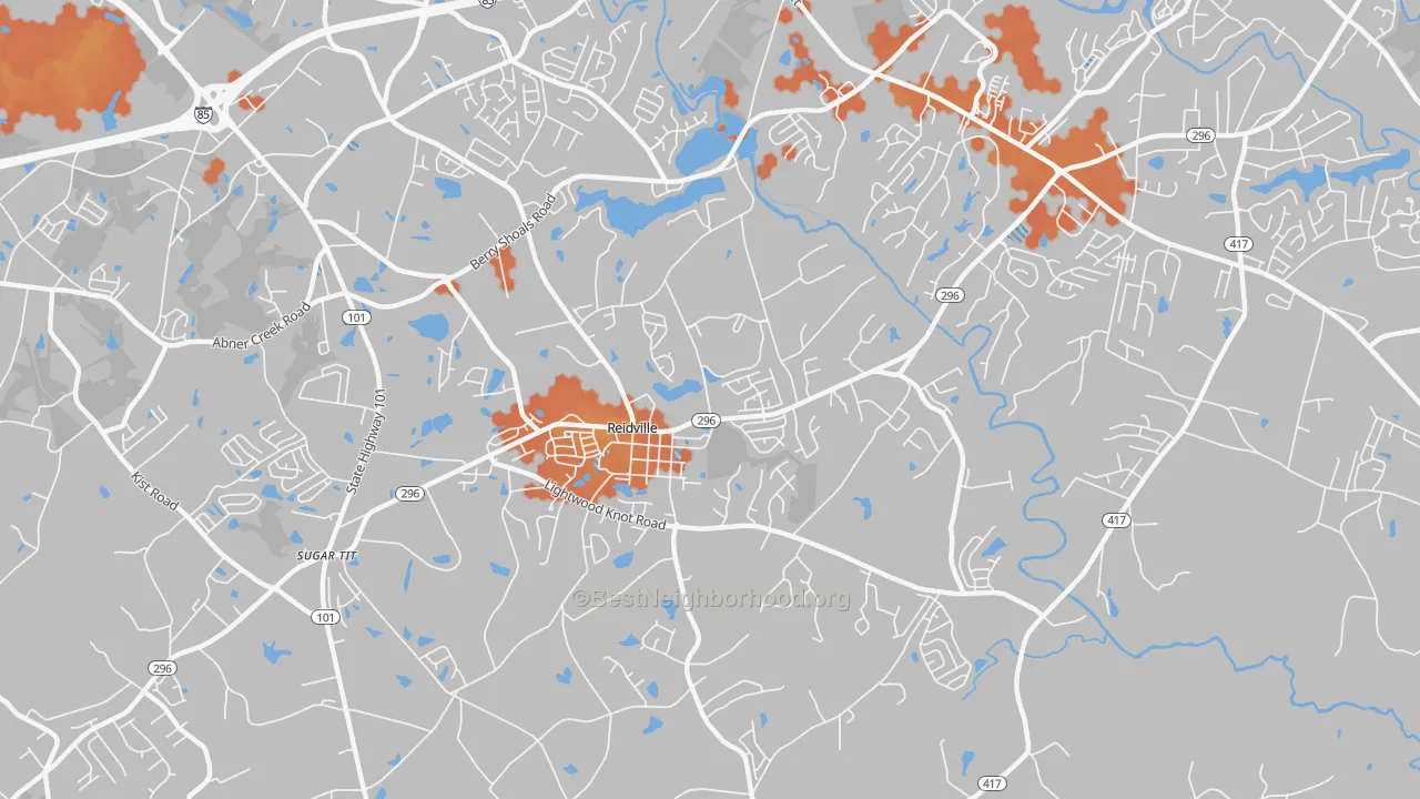 Bike Grade map of Reidville, SC