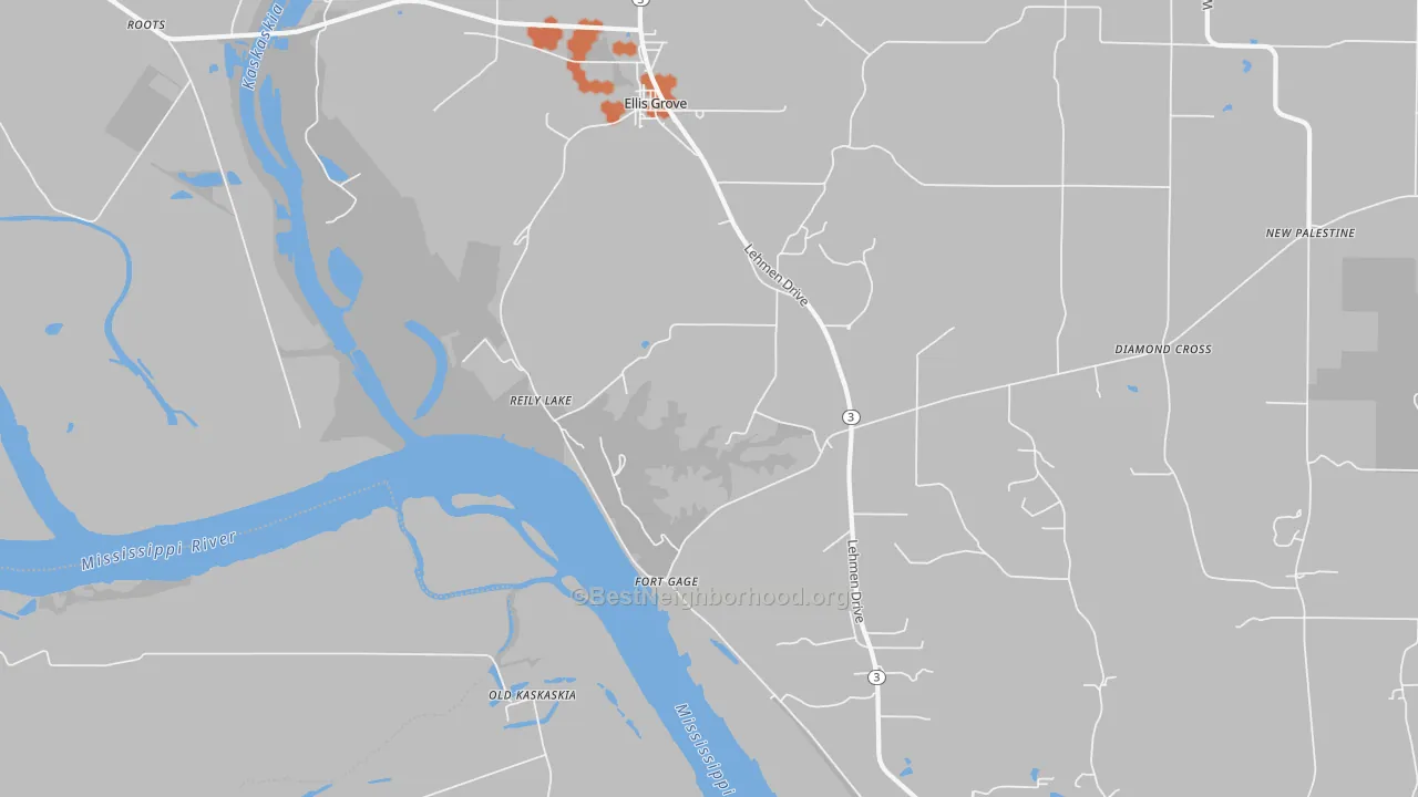 Bike Grade map of Reily Lake, IL