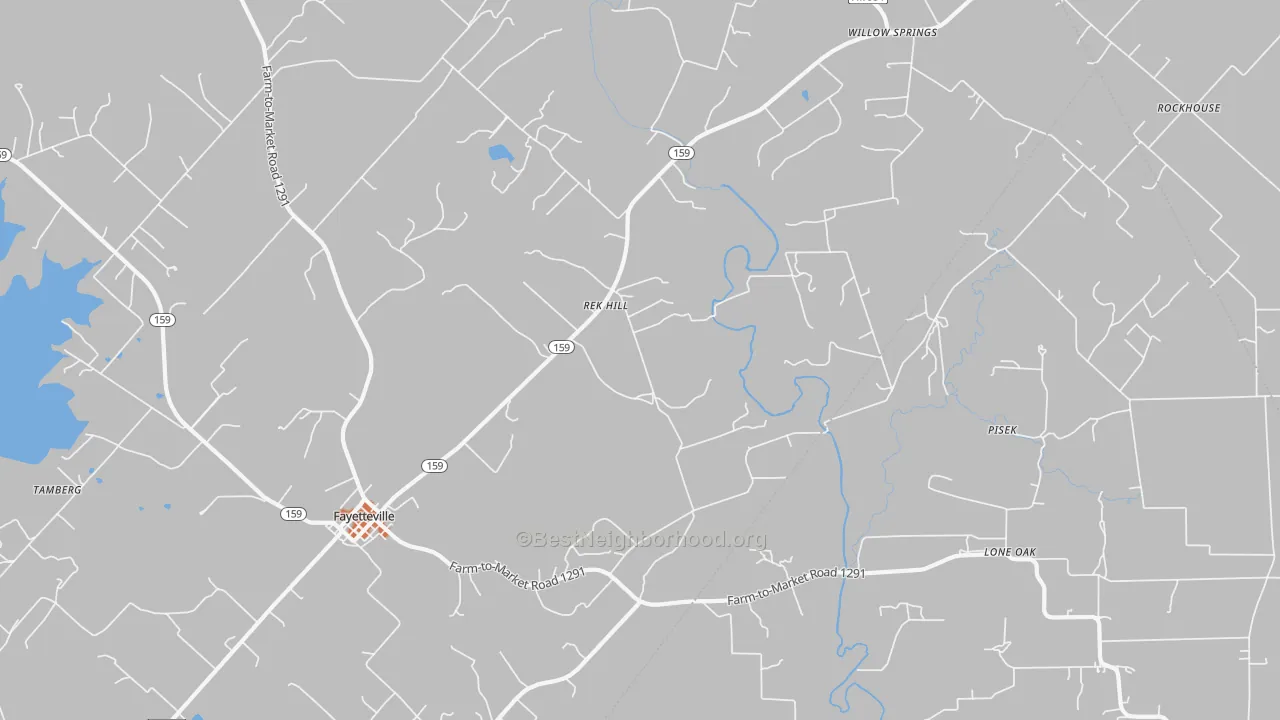 Bike Grade map of Rek Hill, TX