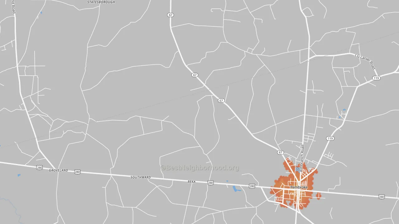 Bike Grade map of Reka, GA