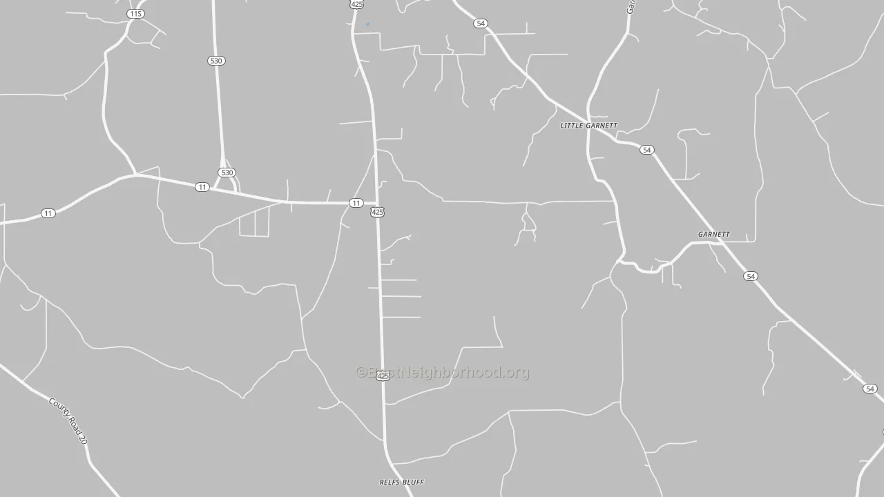 Bike Grade map of Relfs Bluff, AR