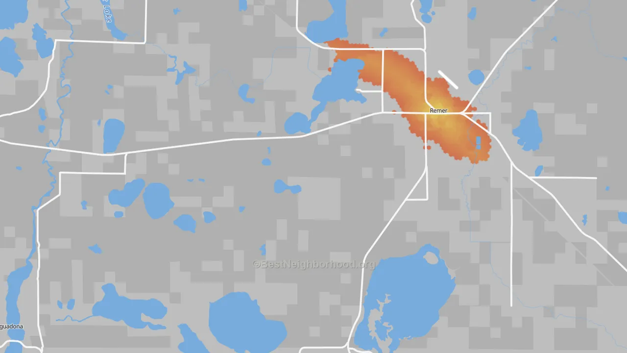 Bike Grade map of Remer, MN