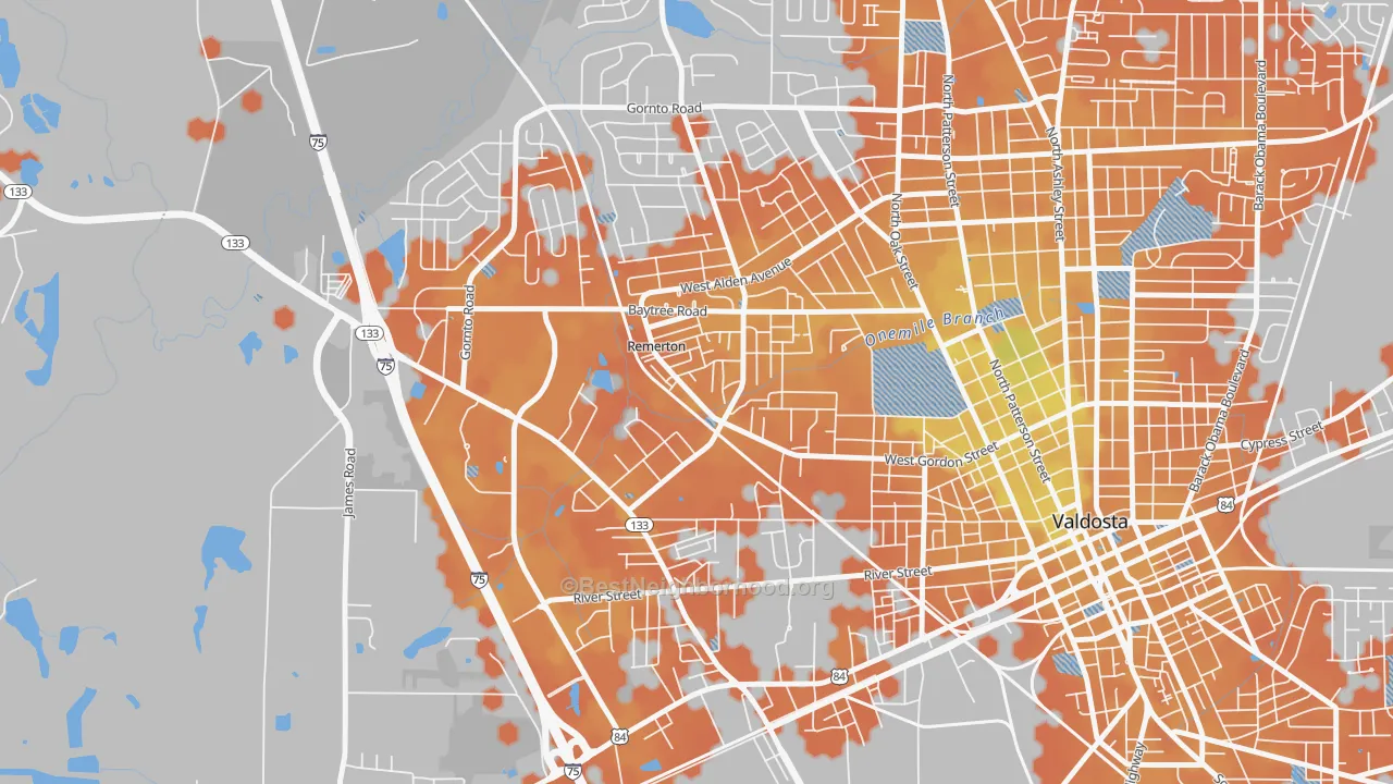 Bike Grade map of Remerton, GA