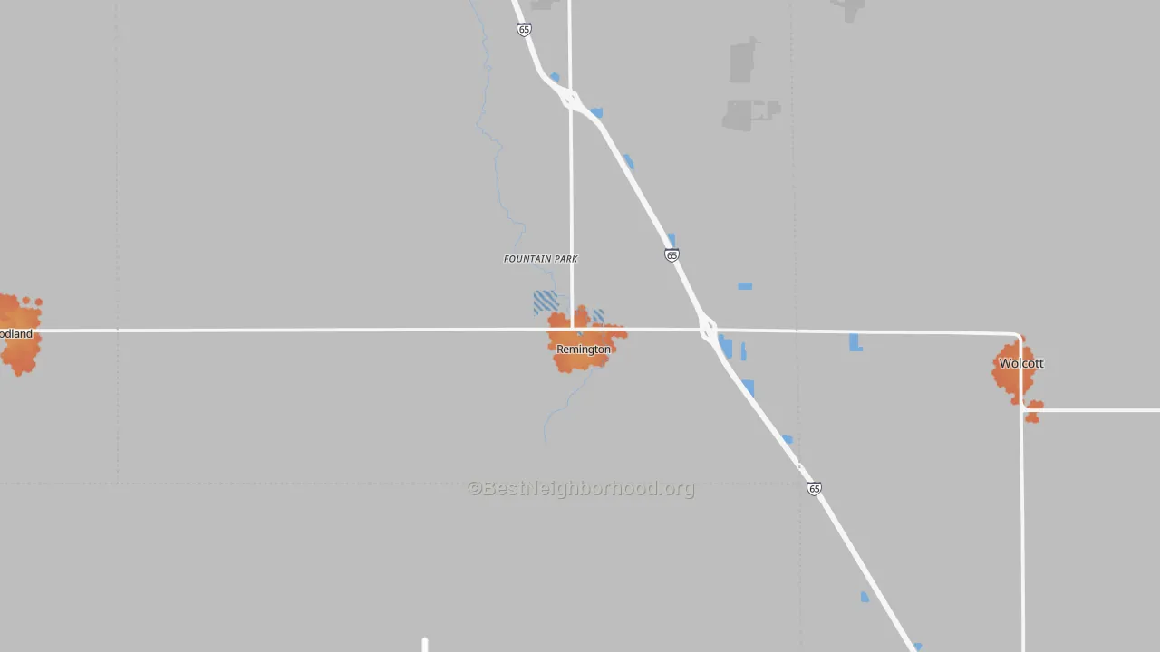 Bike Grade map of Remington, IN