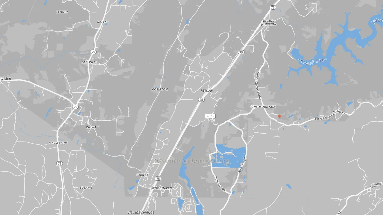 Bike Grade map of Remlap, AL
