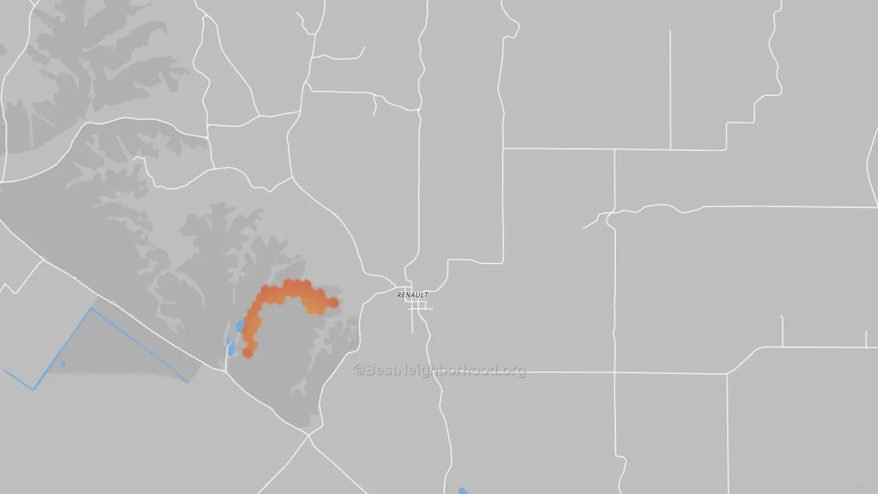 Bike Grade map of Renault, IL