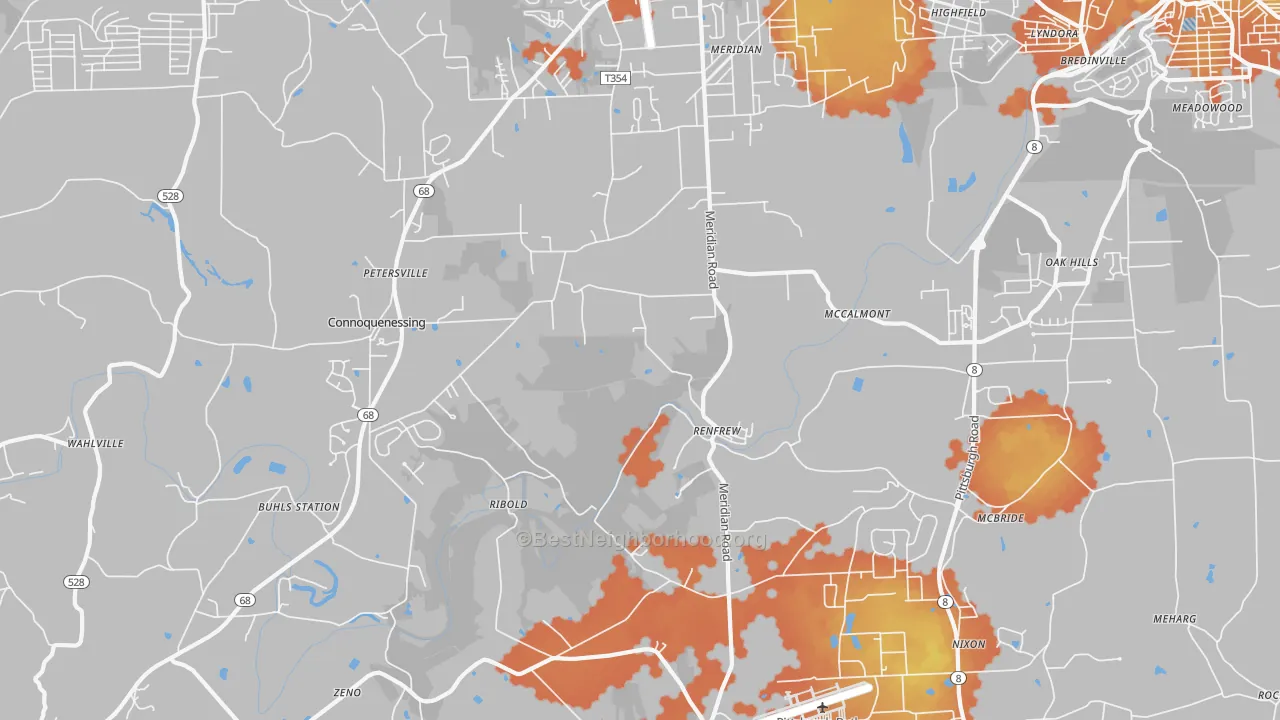Bike Grade map of Renfrew, PA