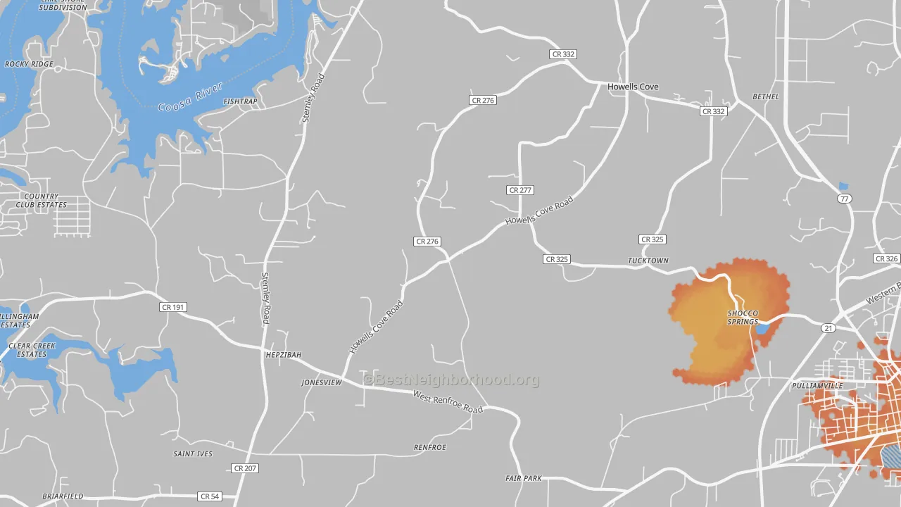 Bike Grade map of Renfroe, AL