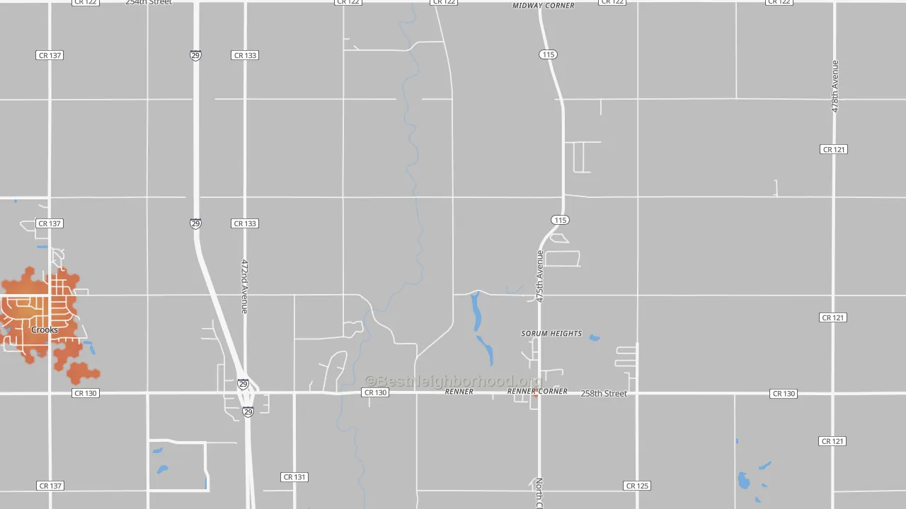 Bike Grade map of Renner, SD