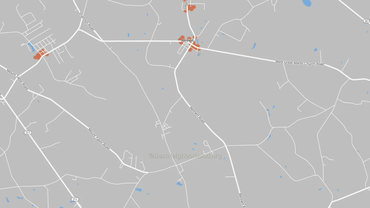Bike Grade map of Rennert, NC