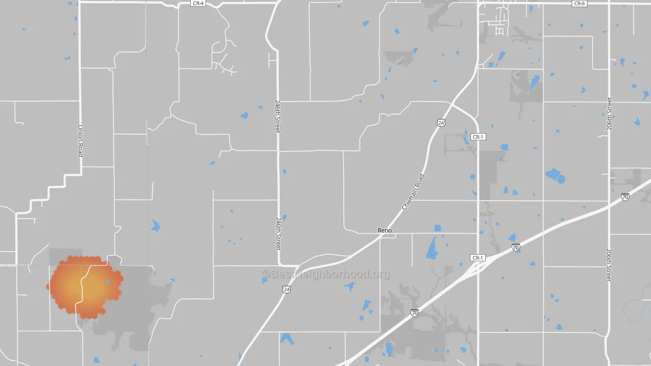 Bike Grade map of Reno, KS