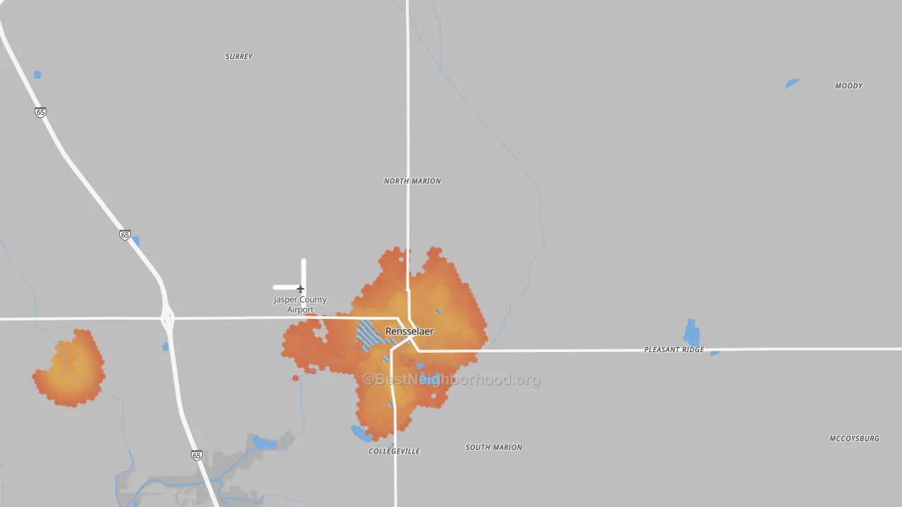 Bike Grade map of Rensselaer, IN