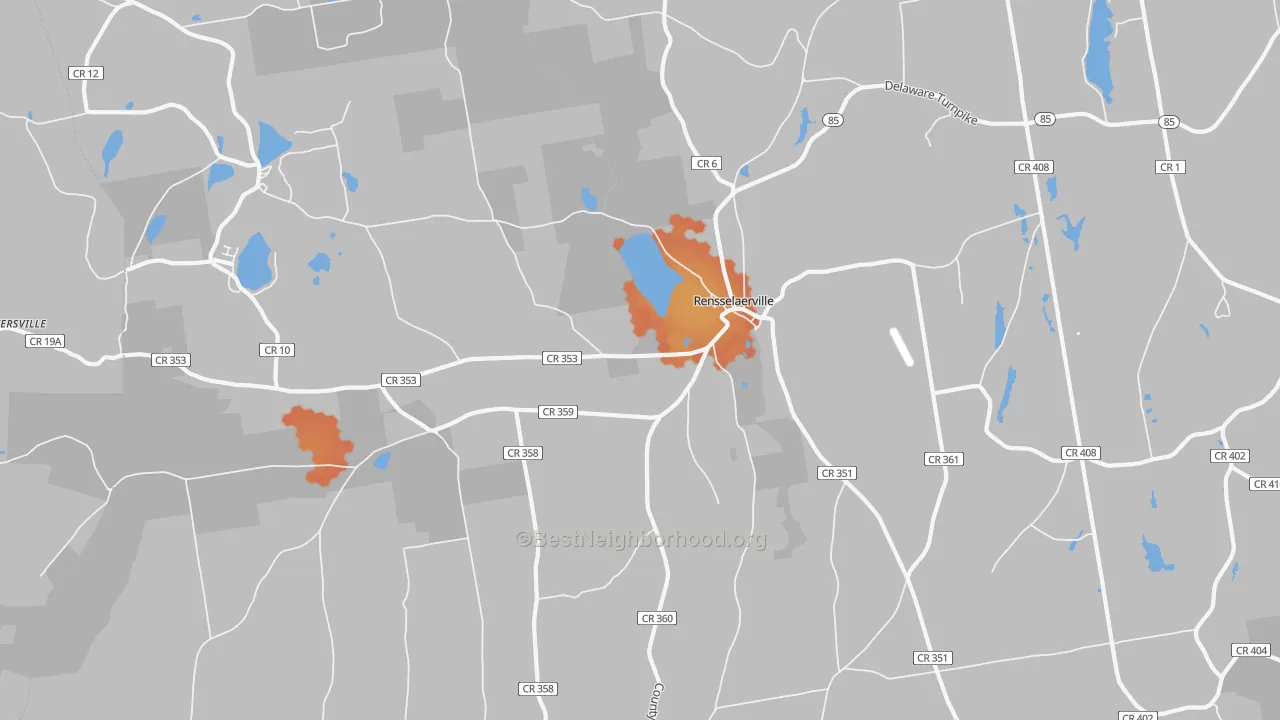 Bike Grade map of Rensselaerville, NY