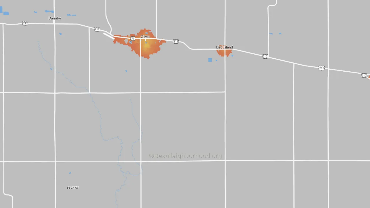Bike Grade map of Renville County, MN
