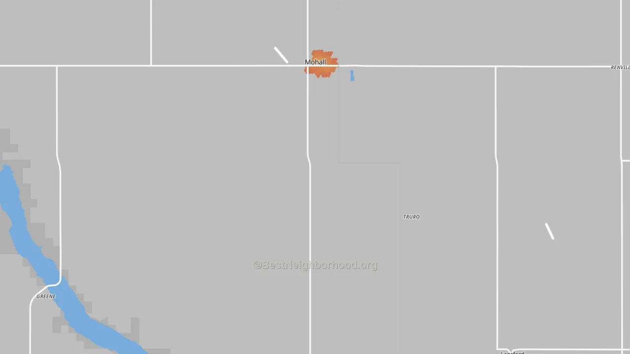 Bike Grade map of Renville County, ND