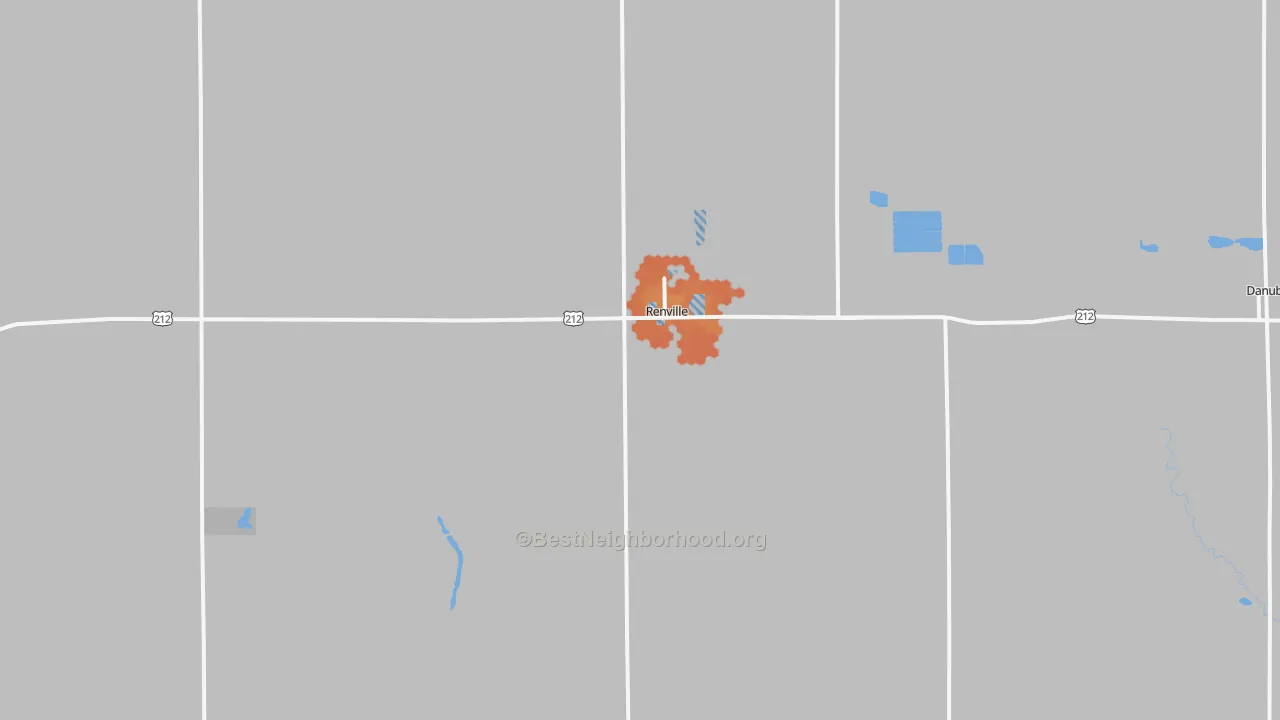 Bike Grade map of Renville, MN