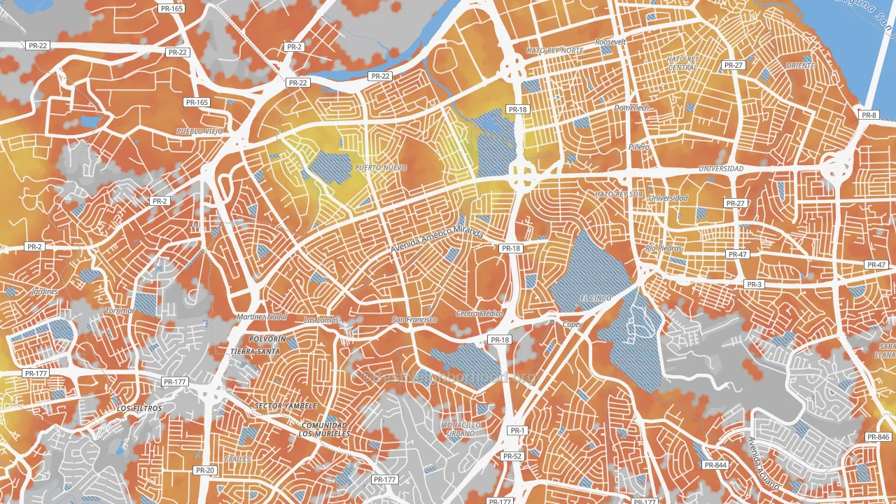 Bike Grade map of Reparto Metropolitano, San Juan, PR