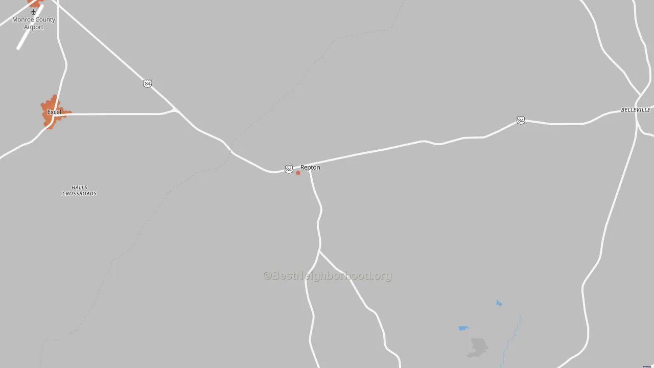 Bike Grade map of Repton, AL