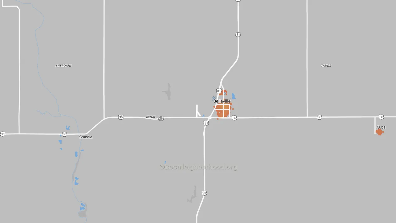 Bike Grade map of Republic County, KS