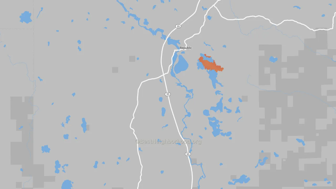 Bike Grade map of Republic, MI