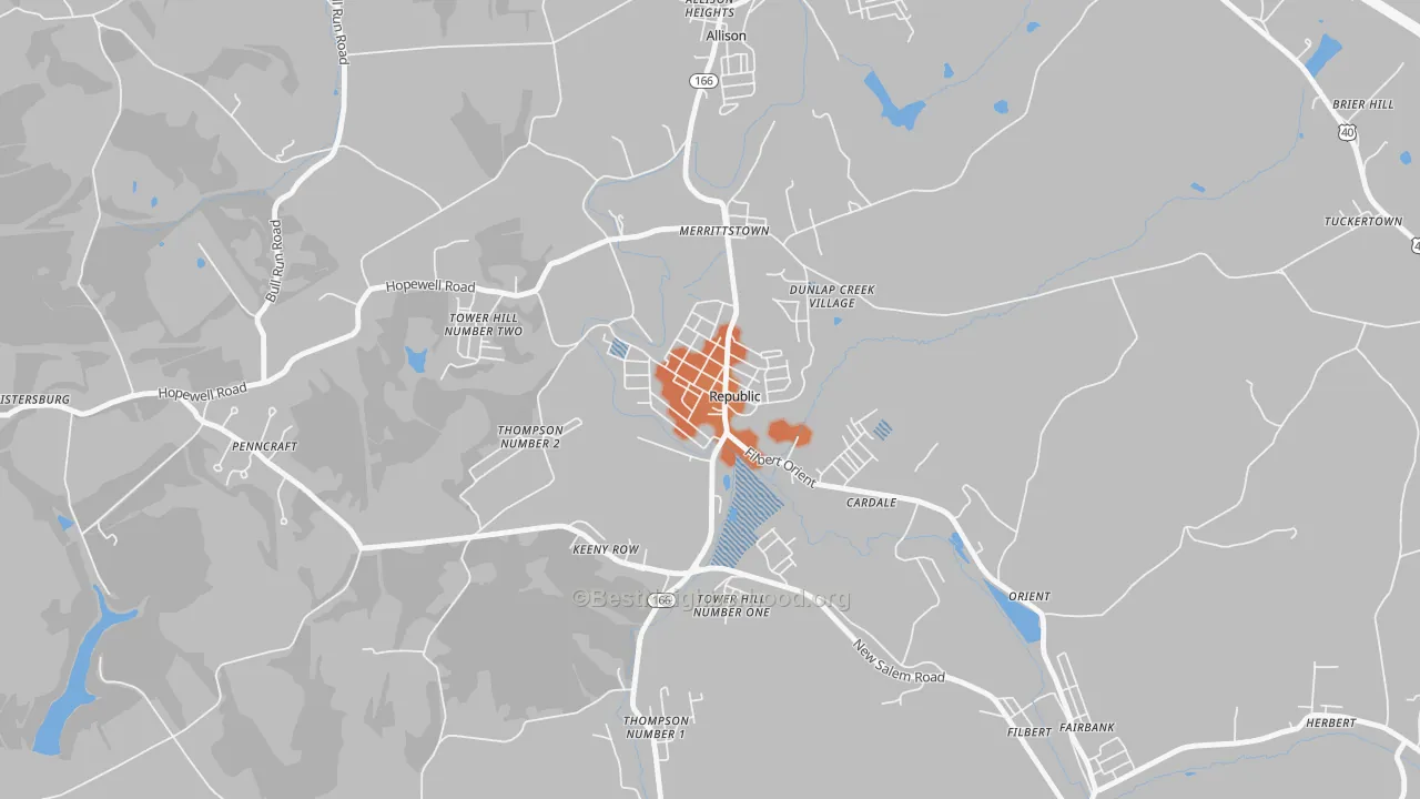 Bike Grade map of Republic, PA