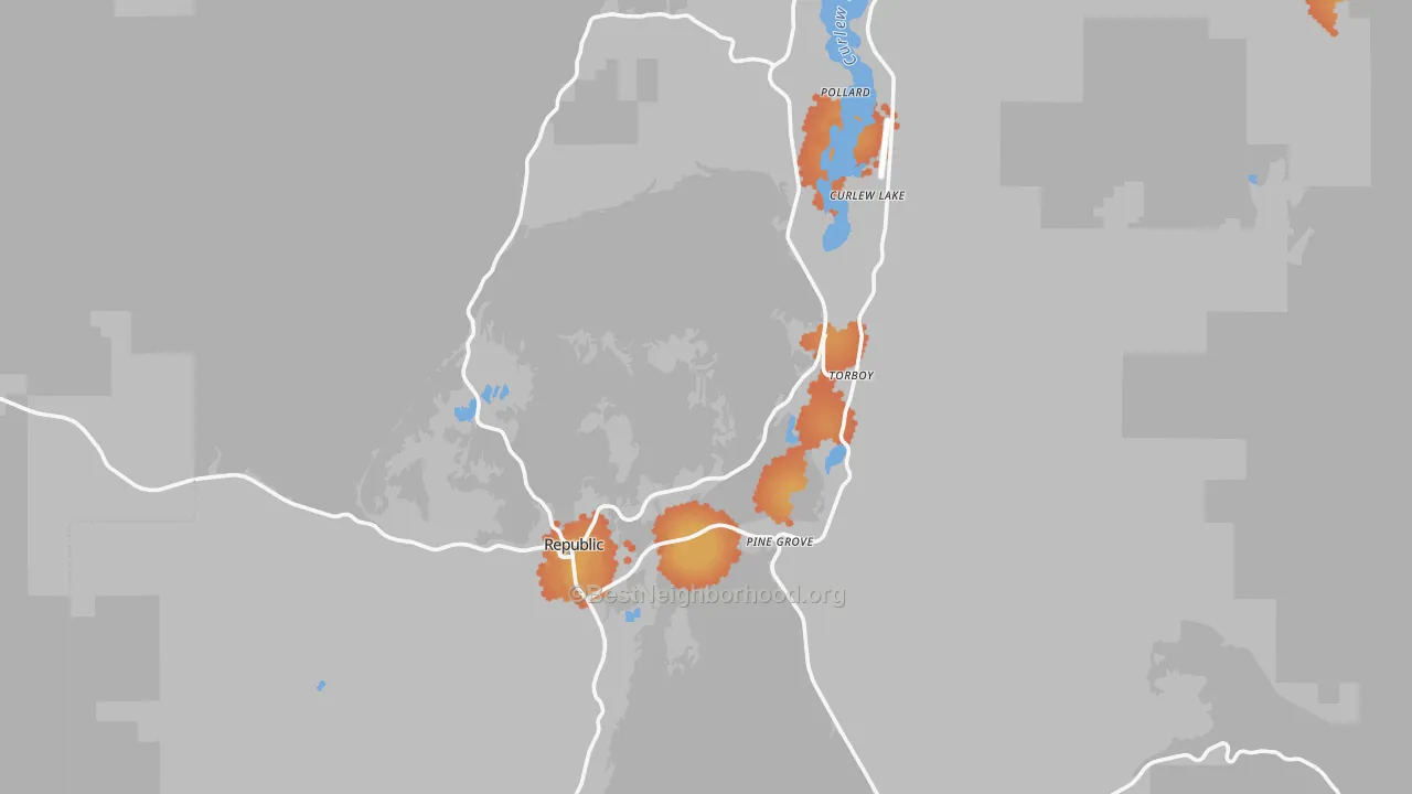 Bike Grade map of Republic, WA
