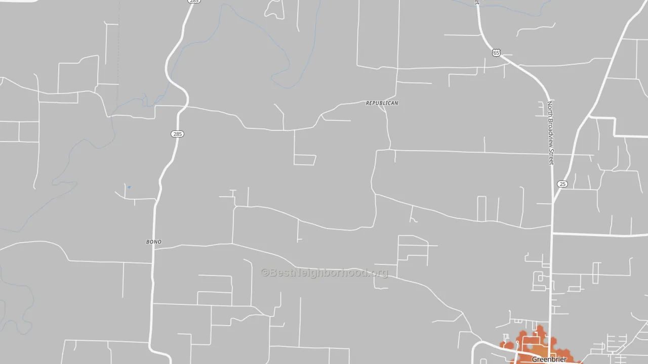 Bike Grade map of Republican, AR