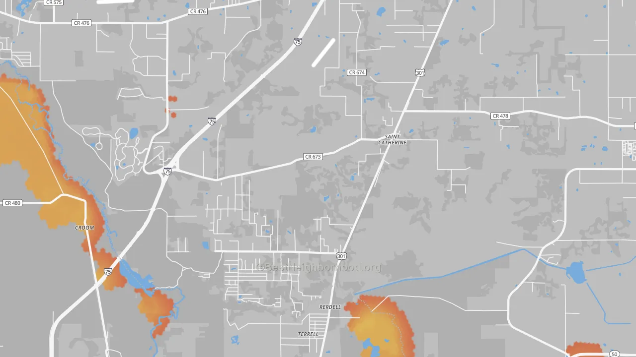 Bike Grade map of Rerdell, FL