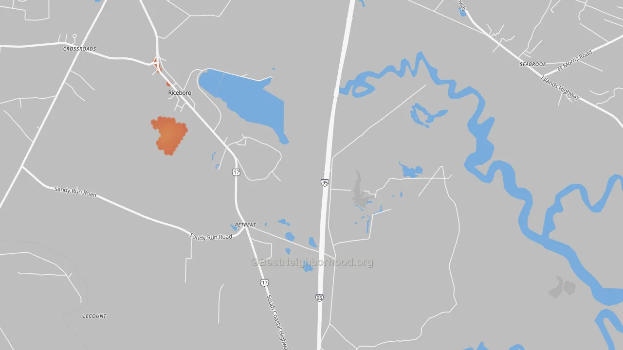 Bike Grade map of Retreat, GA