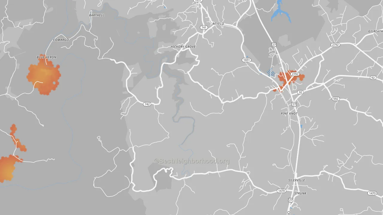 Bike Grade map of Revelo, KY