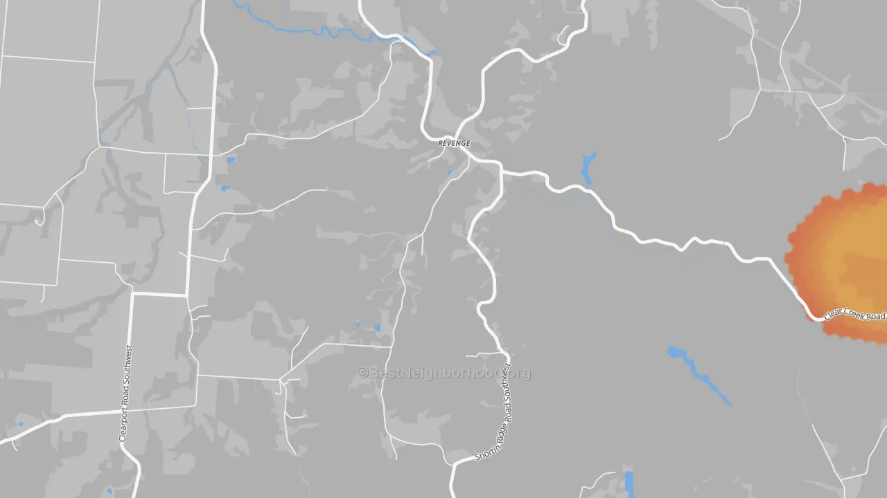 Bike Grade map of Revenge, OH