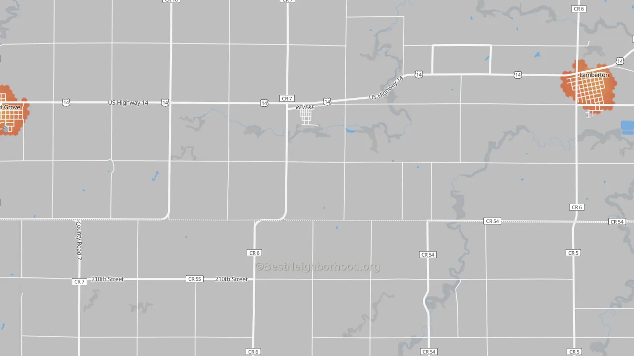 Bike Grade map of Revere, MN