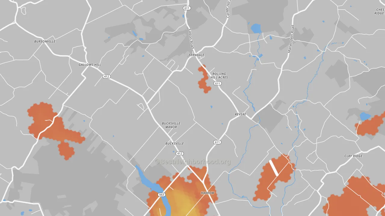 Bike Grade map of Revere, PA